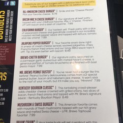 Mr Brews Taphouse - Most expensive burger is 8.49  don't forget to other fresh cut potatoes or chips