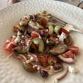 The Sea Fire Grill - Greek salad with no lettuce. It was decent but it would have been better if it had less tomatoes and some lettuce. - Seafood Near Me - Yonkers, New York