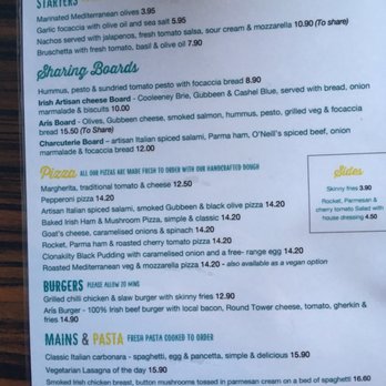 Arís - Menu! - Wine Bars Near Me - Clonakilty, Colorado
