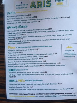 Menu photo 2 Arís Clonakilty, CO Menu photo 2 Arís Clonakilty, CO