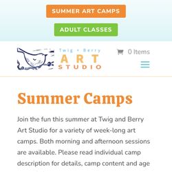 Twig and Berry Art Studio - Summer Art Camps for kids