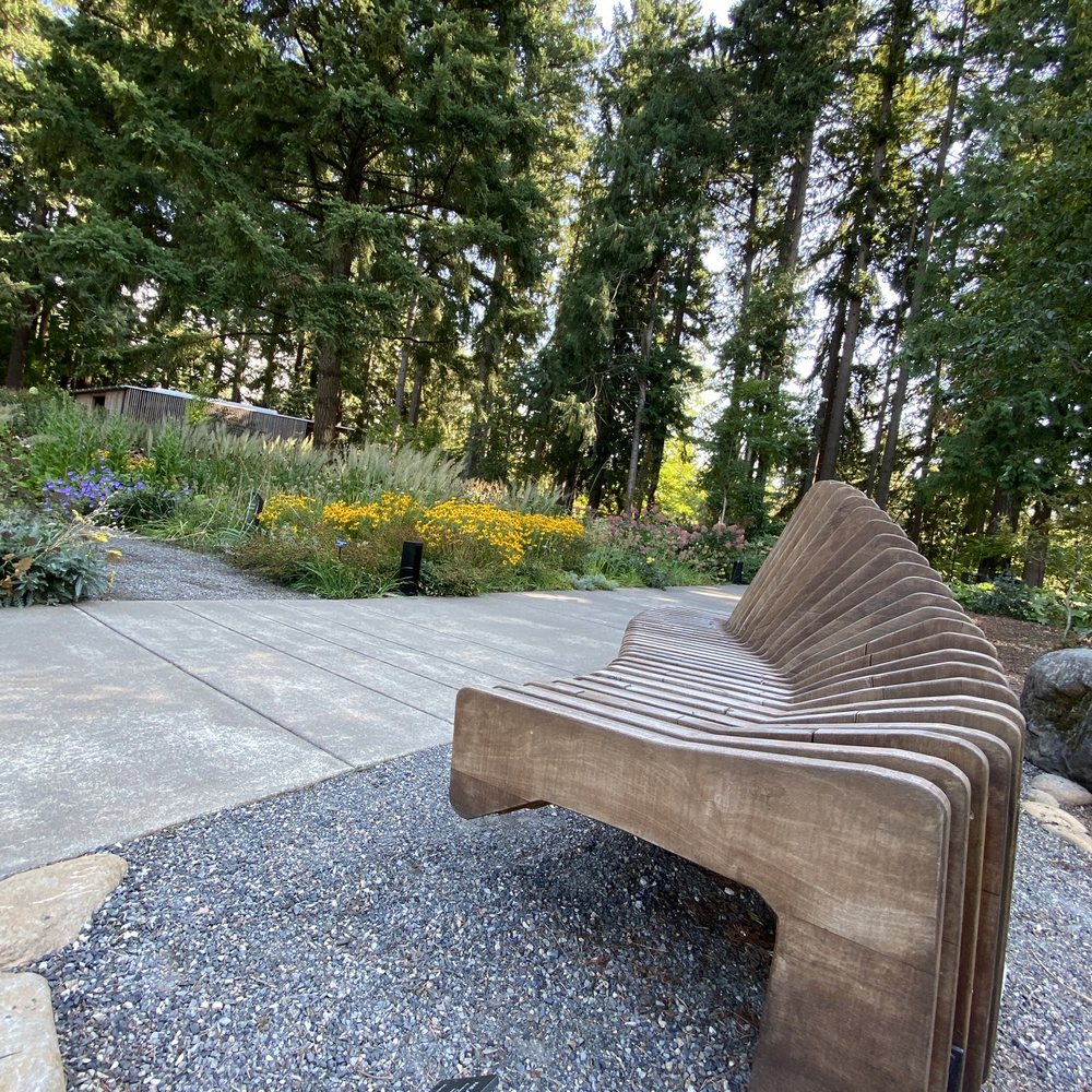 Leach Botanical Garden - Cool bench - Botanical Gardens Near Me - Portland, Oregon