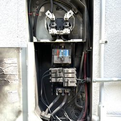 Main Circuit breaker panel installed by home builder. The pool circuit breaker is the two top left breakers