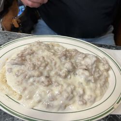 Jolly Trolley - Sausage gravy on biscuits