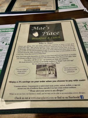 Menu photo 2 Mae's Place North Kingstown, RI Menu photo 2 Mae's Place North Kingstown, RI