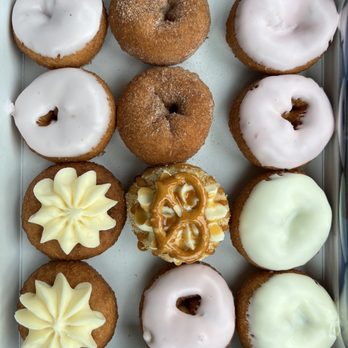Peace Love and Little Donuts - Strawberry, lemon, raspberry, cinnamon sugar and cream cheese. - Donuts Near Me - Avon, Ohio