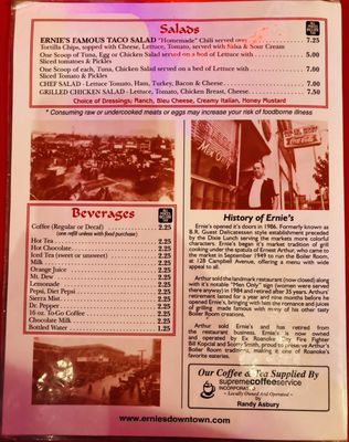 Menu photo 7 Ernie's Roanoke, VA Menu photo 7 Ernie's Roanoke, VA