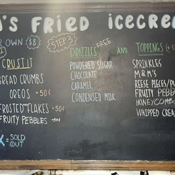 Sam's Fried Ice Cream - Menu - Ice Cream & Frozen Yogurt Near Me - New York, New York