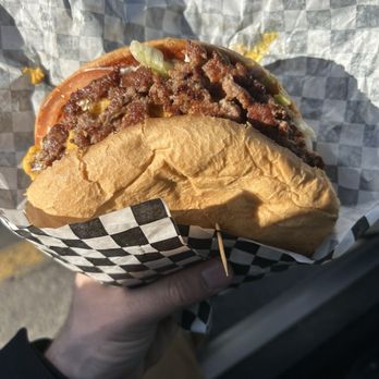 Grandpa's Burger Haven - Triple with cheese no onion. - Burgers Near Me - Denver, Colorado