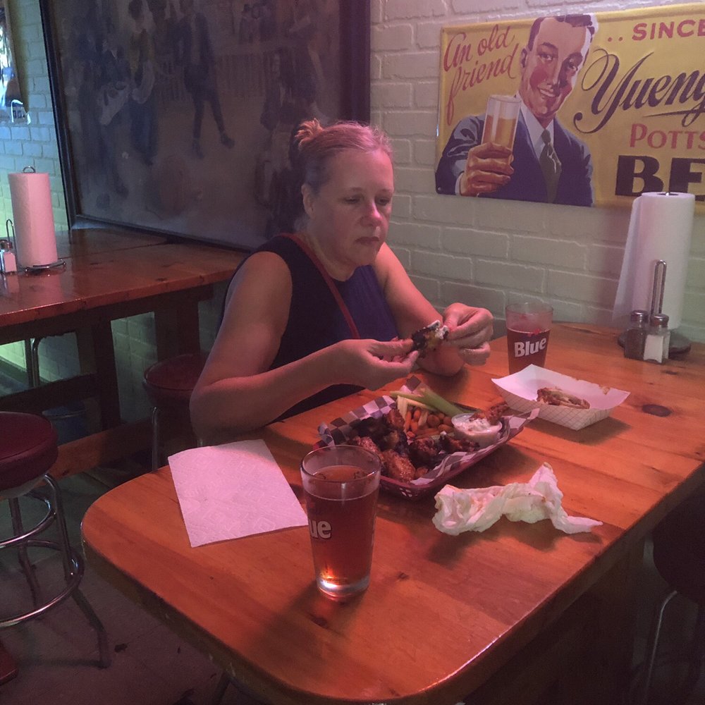 a woman eating a meal
