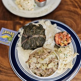 Kaaloa's Super Js Authentic Hawaiian - Lau Lau, Kalua Pork, Lomi Lomi, and Rice combo plate - Hawaiian Near Me - Captain Cook, Hawaii Kaaloa's Super Js Authentic Hawaiian - Lau Lau, Kalua Pork, Lomi Lomi, and Rice combo plate - Hawaiian Near Me - Captain Cook, Hawaii