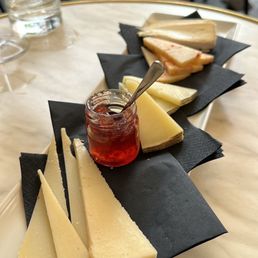 Meat and cheese plate, only cheese in photo