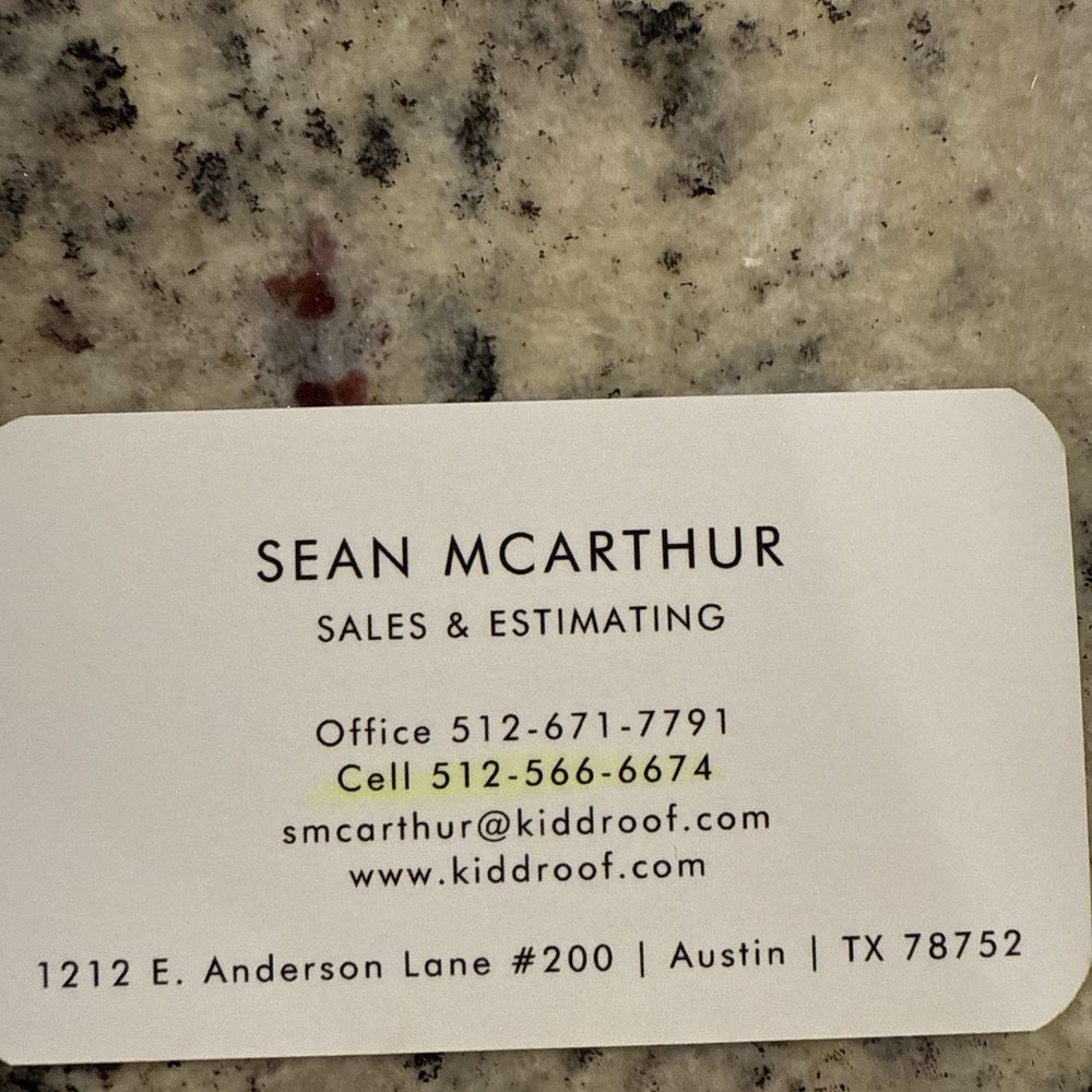 Kidd Roofing - Business Card - Roofing Near Me - Austin, Texas Kidd Roofing - Business Card - Roofing Near Me - Austin, Texas