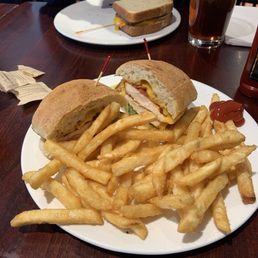 Chicken and cheddar panini and fries - can't miss