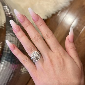 Nail Essence Salon & Spa - Pink and white ombré by Matthew. Perfection - Nail Salons Near Me - Morton Grove, Illinois