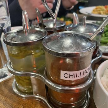 Celadon Thai Kitchen - hot sauce galore - Thai Near Me - Los Angeles, California