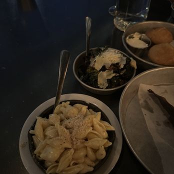 Work & Class - Mac and cheese and carmelized onion greens - New American Near Me - Denver, Colorado Work & Class - Mac and cheese and carmelized onion greens - New American Near Me - Denver, Colorado