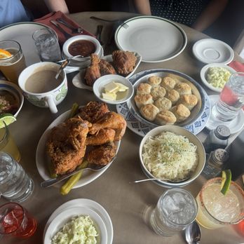 Juniper Valley Ranch - Nashville fried chicken Sides: mashed potatoes, okra casserole, homemade biscuits, coleslaw, & apple butter - American Near Me - Colorado Springs, Colorado Juniper Valley Ranch - Nashville fried chicken Sides: mashed potatoes, okra casserole, homemade biscuits, coleslaw, & apple butter - American Near Me - Colorado Springs, Colorado