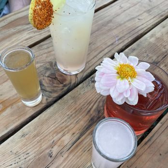 Pink Rabbit - Left: spicy green tea shooter; top: paloma; bottom: pink rabbit shooter; right: bad bunny - Cocktail Bars Near Me - Portland, Oregon Pink Rabbit - Left: spicy green tea shooter; top: paloma; bottom: pink rabbit shooter; right: bad bunny - Cocktail Bars Near Me - Portland, Oregon