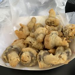 Brown's Chicken - Breaded mushrooms. They don't come with any dipping sauce but we didn't need any.