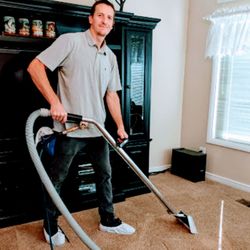 Valley Pro Carpet & Upholstery Cleaning - Andrew performing his magic on the  clean carpets.