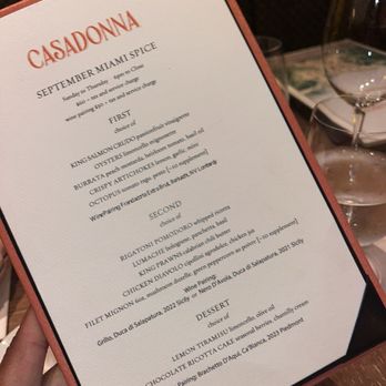 Casadonna - Spice menu - Italian Near Me - Miami, Florida