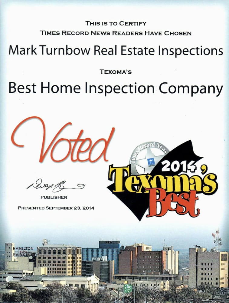 MARK TURNBOW REAL ESTATE INSPECTIONS Wichita Falls, Texas Home