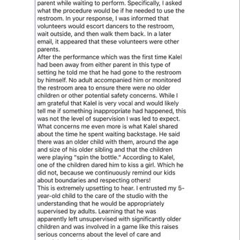 Brooklyn Dance Academy - First email I sent with incident details - Dance Schools Near Me - Corona, California