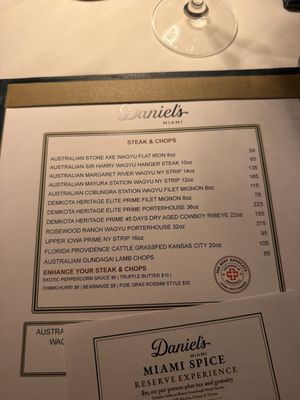 Menu photo 1 Daniel’s Coral Gables, FL