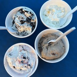 Mr. Wizard's Frozen Custard - German chocolate, banana pudding, Black Forest, and vanilla w/Oreo concrete
