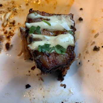 Burnt Bbq & Tacos - Best Pork Belly Topped with cilantro lime sauce. yummm yummm - Barbeque Near Me - Plano, Texas Burnt Bbq & Tacos - Best Pork Belly Topped with cilantro lime sauce. yummm yummm - Barbeque Near Me - Plano, Texas