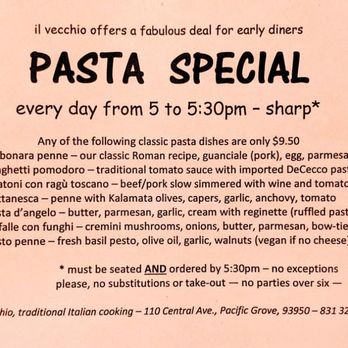 il vecchio - Unbelievable deals - Italian Near Me - Pacific Grove, California il vecchio - Unbelievable deals - Italian Near Me - Pacific Grove, California
