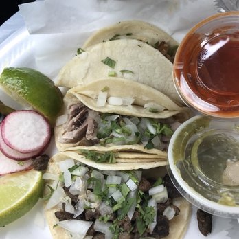 Tortilleria De Puebla - 3 street tacos ($1 each) to-go. Steak, carnitas, chicken - Mexican Near Me - Tulsa, Oklahoma