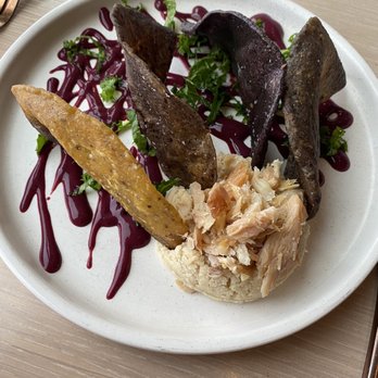 Owamni - Red Cliff Lake Trout + White Bean Spread - New American Near Me - Minneapolis, Minnesota Owamni - Red Cliff Lake Trout + White Bean Spread - New American Near Me - Minneapolis, Minnesota