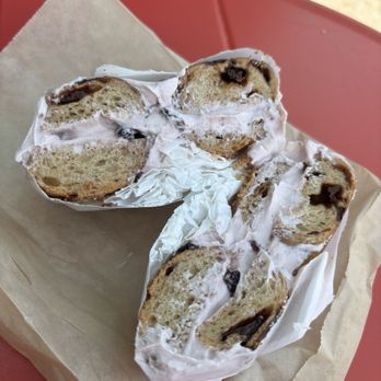 Bagel Union - Cherry crunch bagel w/ cherry cream cheese (my fav) - Bagels Near Me - Webster Groves, Missouri Bagel Union - Cherry crunch bagel w/ cherry cream cheese (my fav) - Bagels Near Me - Webster Groves, Missouri