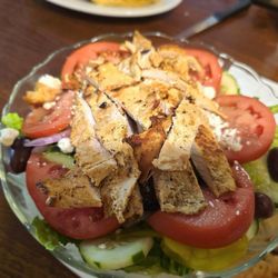Mykonos Greek Restaurant - Greek salad with chicken