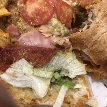 Which Wich - This was the half that I did not bite into yet and there is literally no meat on here. - Sandwiches Near Me - Chicago, Illinois