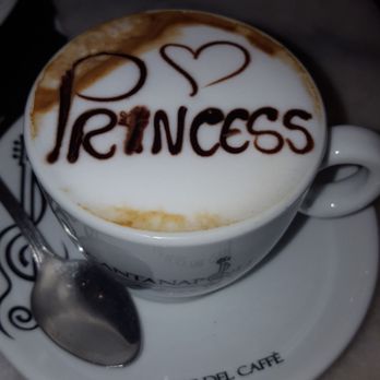 Rione Monti - Cappuccino with a cute surprise. How did he know my name? Lol - Coffee & Tea Near Me - Rome, RM