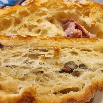 Flour Water Salt Bread - cross sections of croissants. .Ham & Cheese and Chocolate - Bakeries Near Me - Darien, Connecticut