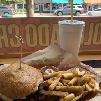 Bingo Burger - The Tejon on Gluten Free Bun with Hand Cut French Fries - Burgers Near Me - Colorado Springs, Colorado