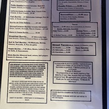 El Mundo De Mariscos - Menu - Mexican Near Me - Oceanside, California El Mundo De Mariscos - Menu - Mexican Near Me - Oceanside, California