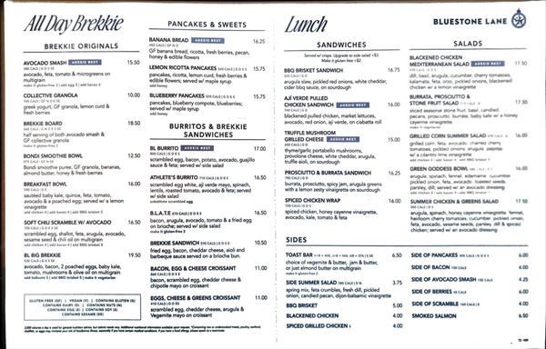 Menu photo 4 Bluestone Lane Tysons Boro Café Mclean, VA