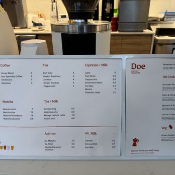 Doe Coffee - Menu - Coffee & Tea Near Me - Vancouver, British Columbia Doe Coffee - Menu - Coffee & Tea Near Me - Vancouver, British Columbia