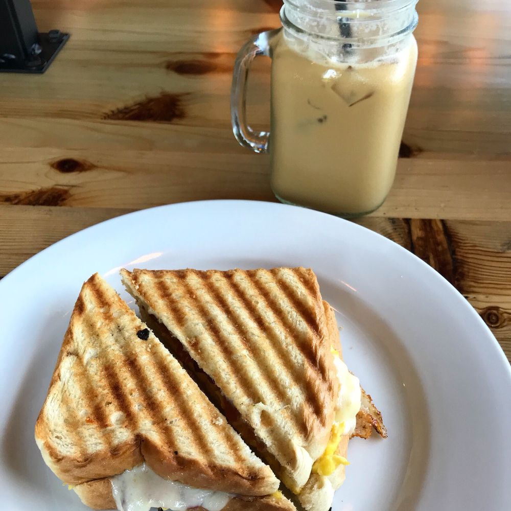 Milltown Coffee - Breakfast sandwich and iced latte - Coffee & Tea Near Me - Moline, Illinois