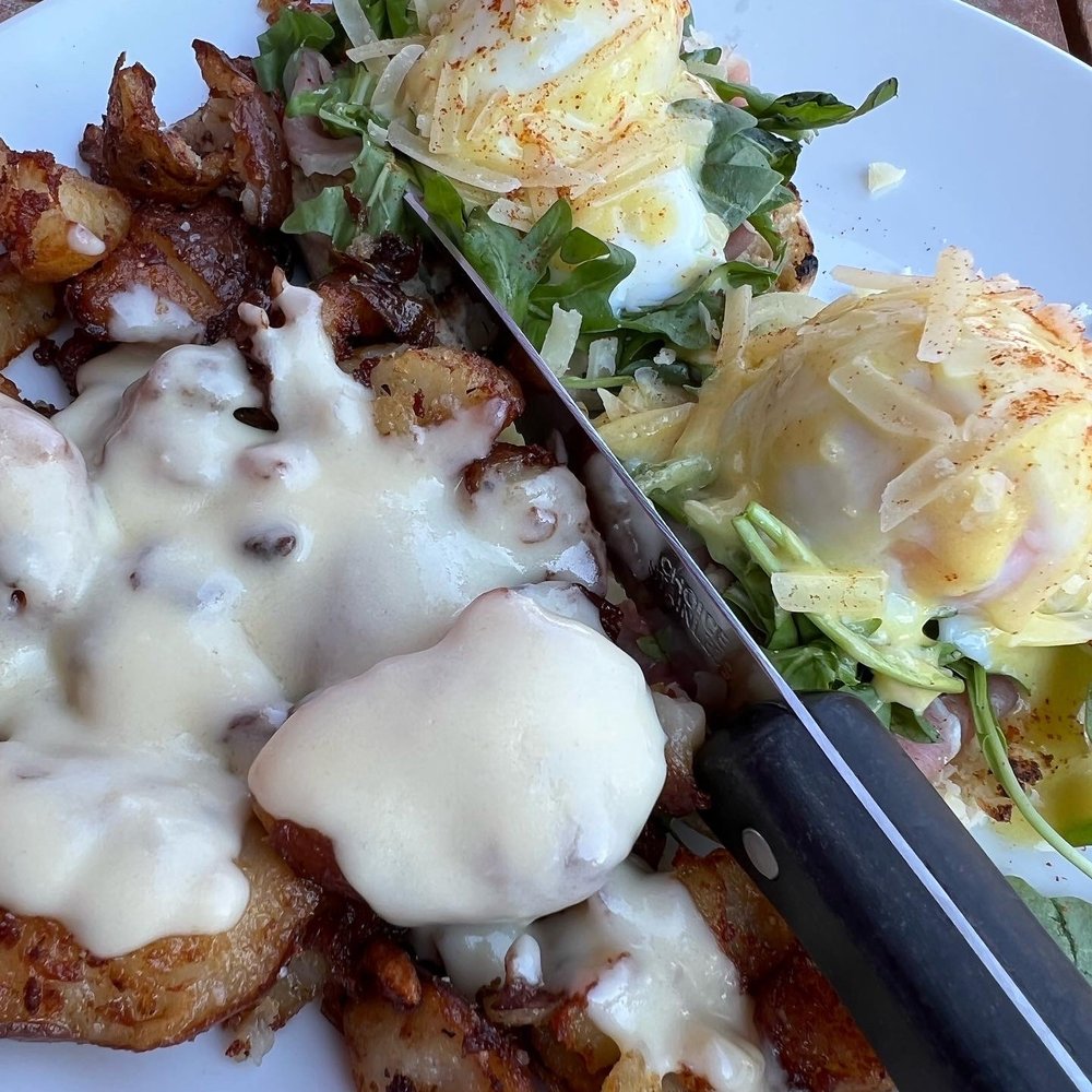 This was the Benedict. It was alright, the potatoes with alfredo were the best part! This was the Benedict. It was alright, the potatoes with alfredo were the best part!