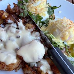 This was the Benedict. It was alright, the potatoes with alfredo were the best part!