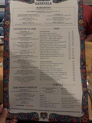 Menu photo 2 Casa Gabriela La Mesa, CA