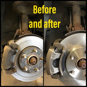 Car-X - Scheduled brake service keeps you--and others--safe. See something missing in the pic. on the left? The brake pad wore so thin it fell off! - Auto Repair Near Me - Waukegan, Illinois Car-X - Scheduled brake service keeps you--and others--safe. See something missing in the pic. on the left? The brake pad wore so thin it fell off! - Auto Repair Near Me - Waukegan, Illinois