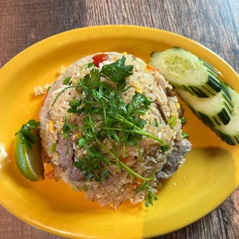 Krob Krua - Mushroom Fried Rice with Beef! - Thai Near Me - Eugene, Oregon