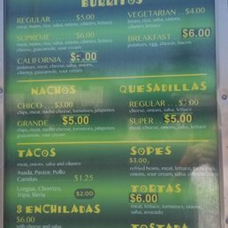 Part of their menu May 2021 Part of their menu May 2021